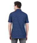 Living Legend Men Indigo Navy Printed Cotton Slim Fit Half Sleeve Casual Shirt