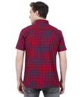 Living Legend Men Red Black Checked Cotton Slim Fit Half Sleeve Casual Shirt