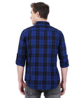 Living Legend Men Blue Black Checked Cotton Slim Fit Full Sleeve Casual Shirt