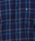 Living Legend Men Navy Green Checked Cotton Slim Fit Full Sleeve Casual Shirt