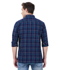 Living Legend Men Navy Green Checked Cotton Slim Fit Full Sleeve Casual Shirt