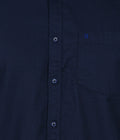 Living Legend Men Navy Plain Cotton Slim Fit Half Sleeve Casual Shirt