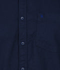Living Legend Men Navy Plain Cotton Slim Fit Full Sleeve Casual Shirt