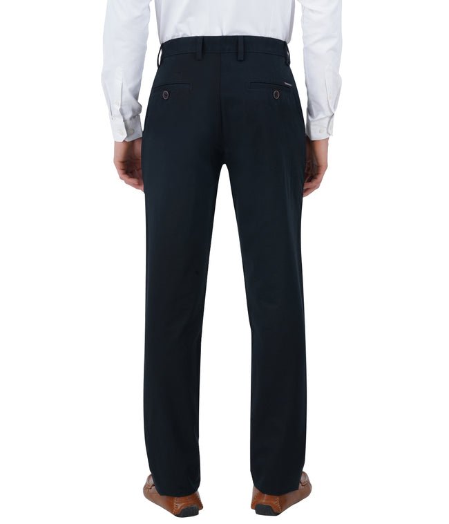 Living Legend Men Pilot Blue Twill slim fit Mid Rise Casual Trouser