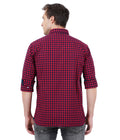Living Legend Men Red Black Checked Cotton Slim Fit Full Sleeve Casual Shirt