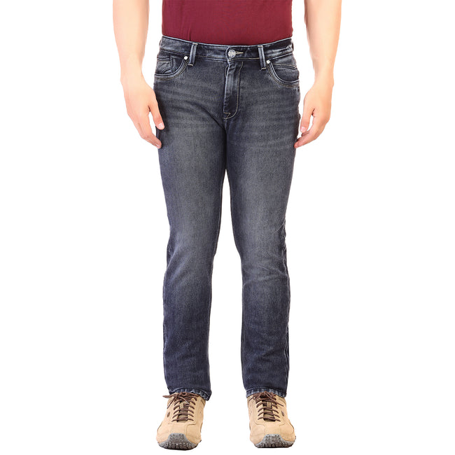 Living Legend Men Grey Black Slim Fit Low-Rise Stretchable Jeans