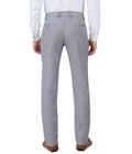 Living Legend Men Cadet Grey Dobby Slim fit Low Rise Stretch Casual Trouser