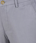 Living Legend Men Cadet Grey Dobby Slim fit Low Rise Stretch Casual Trouser