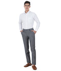 Living Legend Men Penn Blue Dobby Slim fit Low Rise Stretch Casual Trouser