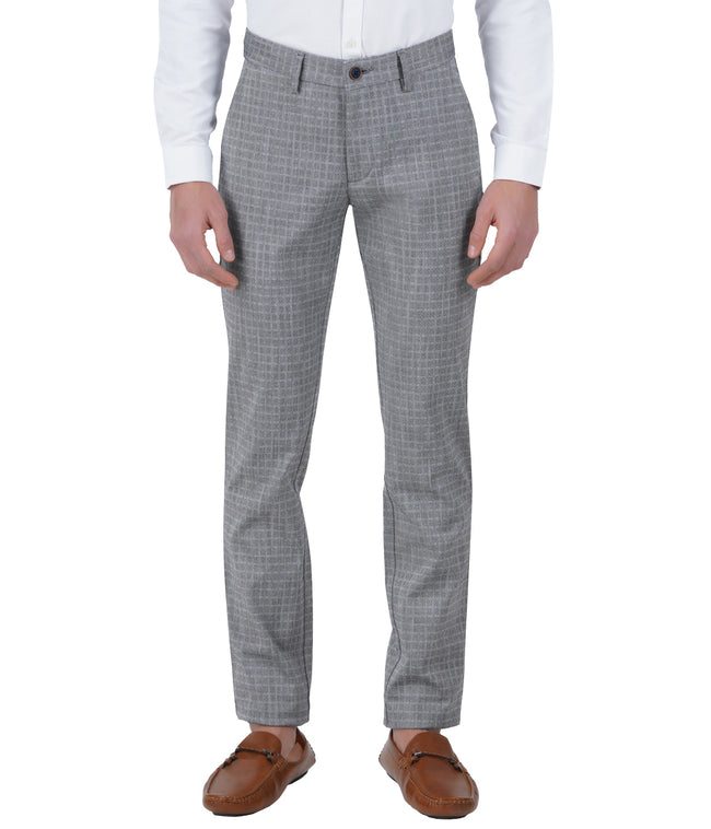 Living Legend Men Black Olive Checks Slim fit Low Rise Stretch Casual Trouser