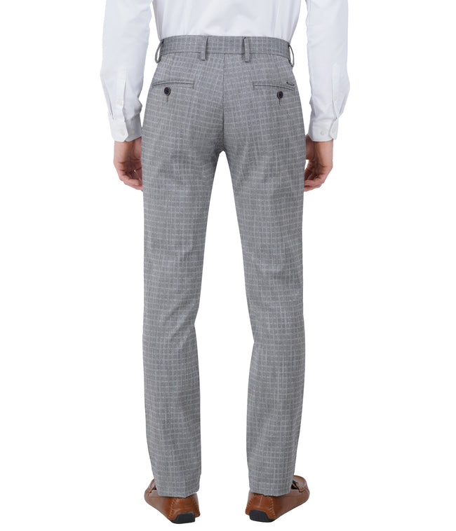 Living Legend Men Black Olive Checks Slim fit Low Rise Stretch Casual Trouser