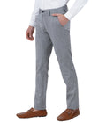 Living Legend Men Prussian Blue checks Slim fit Low Rise Stretch Casual Trouser