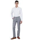 Living Legend Men Prussian Blue checks Slim fit Low Rise Stretch Casual Trouser