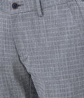 Living Legend Men Prussian Blue checks Slim fit Low Rise Stretch Casual Trouser
