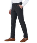 Living Legend Men Charcoal checks Slim fit Low Rise Stretch Casual Trouser