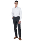 Living Legend Men Charcoal checks Slim fit Low Rise Stretch Casual Trouser