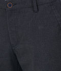 Living Legend Men Charcoal checks Slim fit Low Rise Stretch Casual Trouser