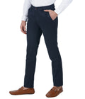Living Legend  Men Oxford Blue Printed Slim fit Low Rise Stretch Casual Trouser