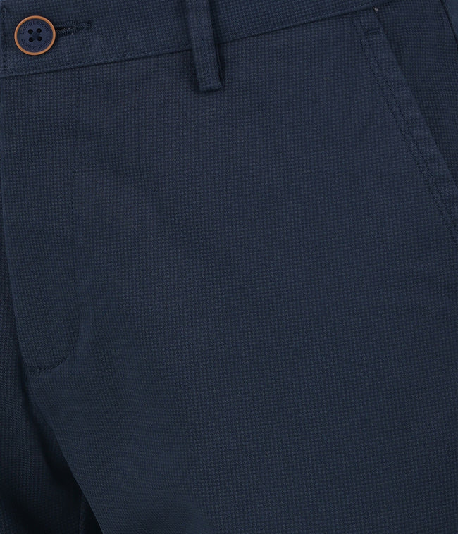Living Legend  Men Oxford Blue Printed Slim fit Low Rise Stretch Casual Trouser