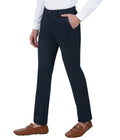 Living Legend Men Federal Blue Printed Slim fit Low Rise Stretch Casual Trouser