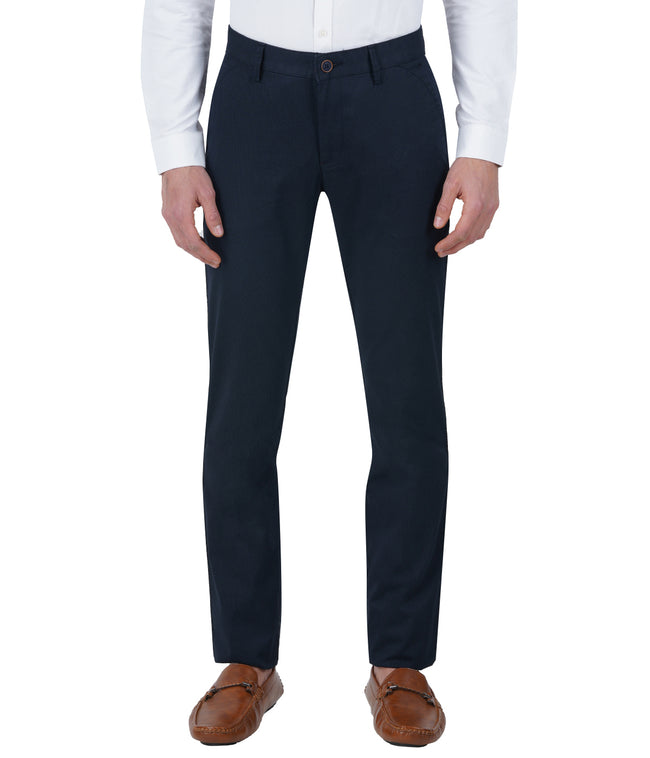 Living Legend Men Federal Blue Printed Slim fit Low Rise Stretch Casual Trouser