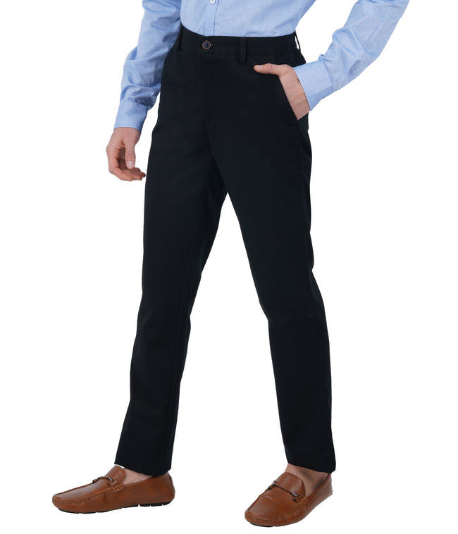 Living Legend Men Gunmetal Twill slim fit Mid Rise Casual Trouser
