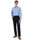 Living Legend Men Gunmetal Twill slim fit Mid Rise Casual Trouser