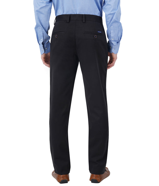 Living Legend Men Galaxy Black Twill slim fit Mid Rise Casual Trouser