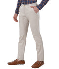 Living Legend Men Ivory Printed Slim fit Low Rise Stretch Casual Trouser