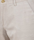 Living Legend Men Ivory Printed Slim fit Low Rise Stretch Casual Trouser