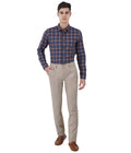 Living Legend Men Wheat Dobby Slim fit Low Rise Stretch Casual Trouser