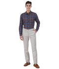Living Legend Men Almond checks Slim fit Low Rise Stretch Casual Trouser