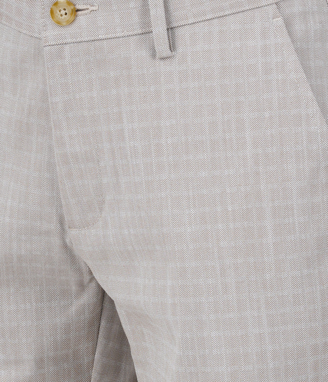 Living Legend Men Almond checks Slim fit Low Rise Stretch Casual Trouser