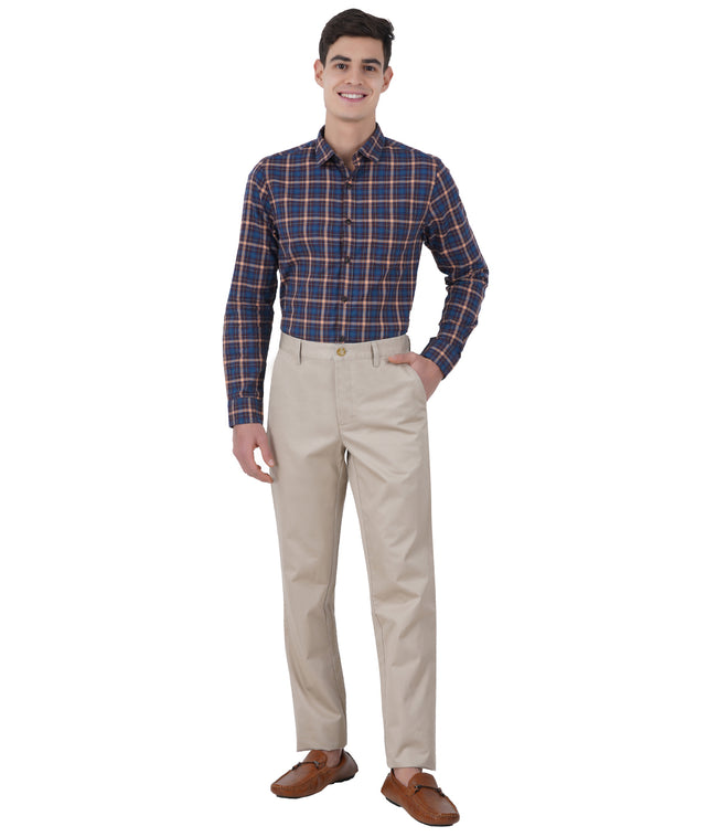Living Legend Men Sand Twill slim fit Mid Rise Casual Trouser
