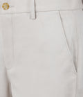Living Legend Men Ivory Twill slim fit Mid Rise Casual Trouser