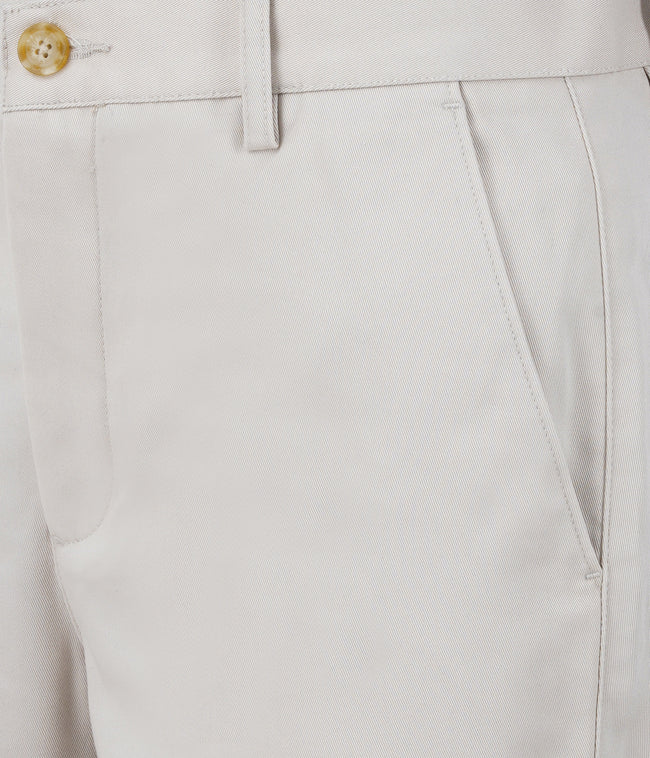 Living Legend Men Ivory Twill slim fit Mid Rise Casual Trouser