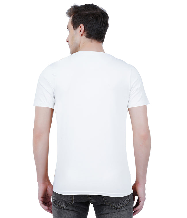 Living Legend Men White Slim Fit Round Neck T - Shirt