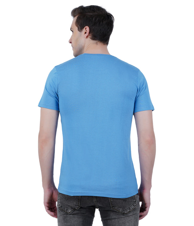 Living Legend Men Light Blue Slim Fit Round Neck T - Shirt