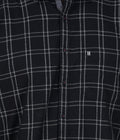 Living Legend Men Black Grey Checked Cotton Slim Fit Full Sleeve Casual Shirt