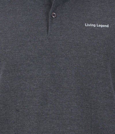 Living Legend  Men Dark Grey Slim Fit Polo T - Shirt