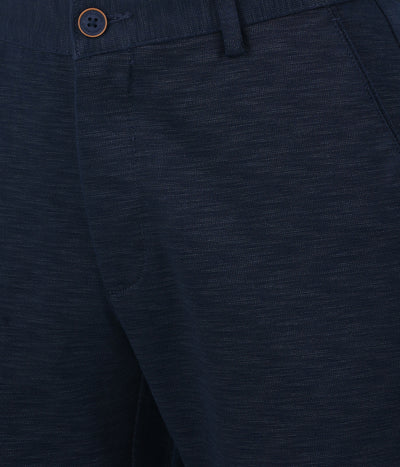 Living Legend Men Zaffre Blue Printed Slim fit Low Rise Stretch Casual Trouser