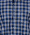 Living Legend Men Olive Navy Checked Cotton Slim Fit Half Sleeve Casual Shirt