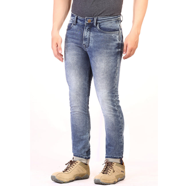 Living Legend Men Indigo Mid Blue Tint Slim Fit Low-Rise  Stretchable  Jeans