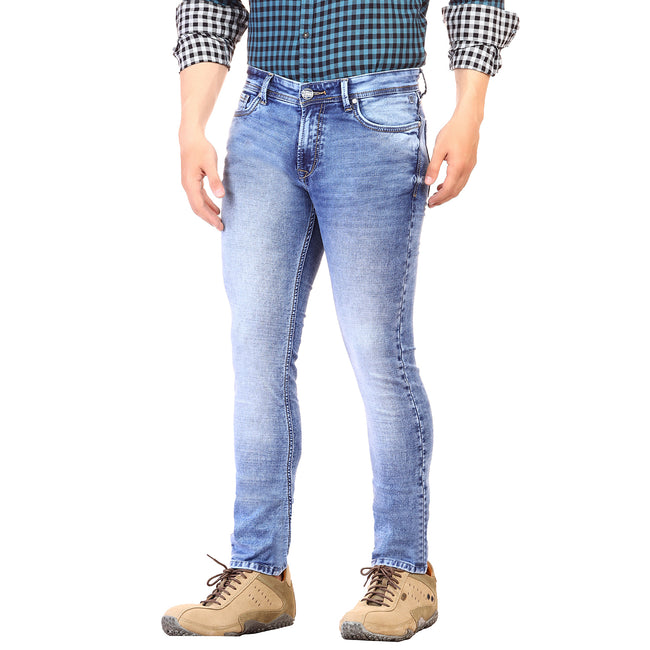 Living Legend Men Light Blue Slim Fit Low-Rise Stretchable Jeans
