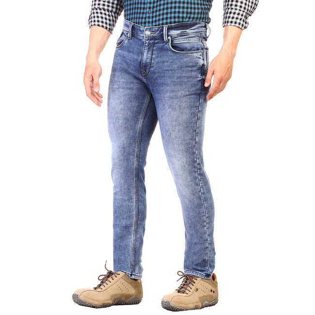 Living Legend Men Mid Blue Tint Slim Fit Low-Rise  Stretchable  Jeans