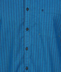 Living Legend Men Turquoise Blue Striped Cotton Slim Fit Full Sleeve Casual Shirt