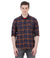 Living Legend Men Brown Navy Checked Cotton Slim Fit Full Sleeve Casual Shirt