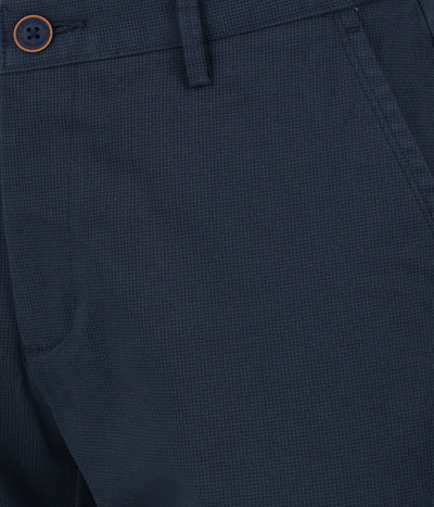 Living Legend  Men Oxford Blue Printed Slim fit Low Rise Stretch Casual Trouser