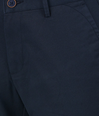 Living Legend Men Federal Blue Printed Slim fit Low Rise Stretch Casual Trouser